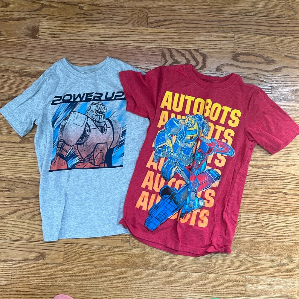 Bundle of 2 boys transformers t-shirts. Size 8 on both.